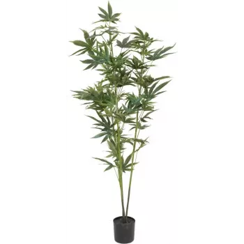 EUROPALMS Künstliche Hanfpflanze, 120cm, Grün, Schwarzer Topf 82506693