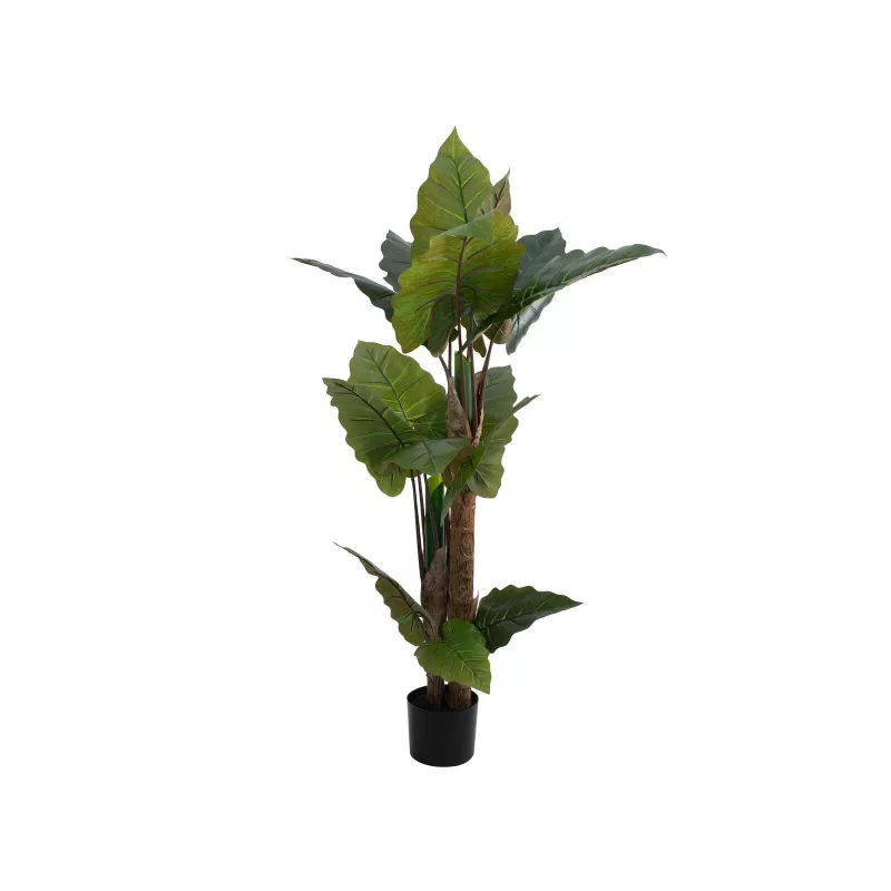 EUROPALMS Alocasia Kunstpflanze, 140cm, Grün, Schwarzer Topf 82508464