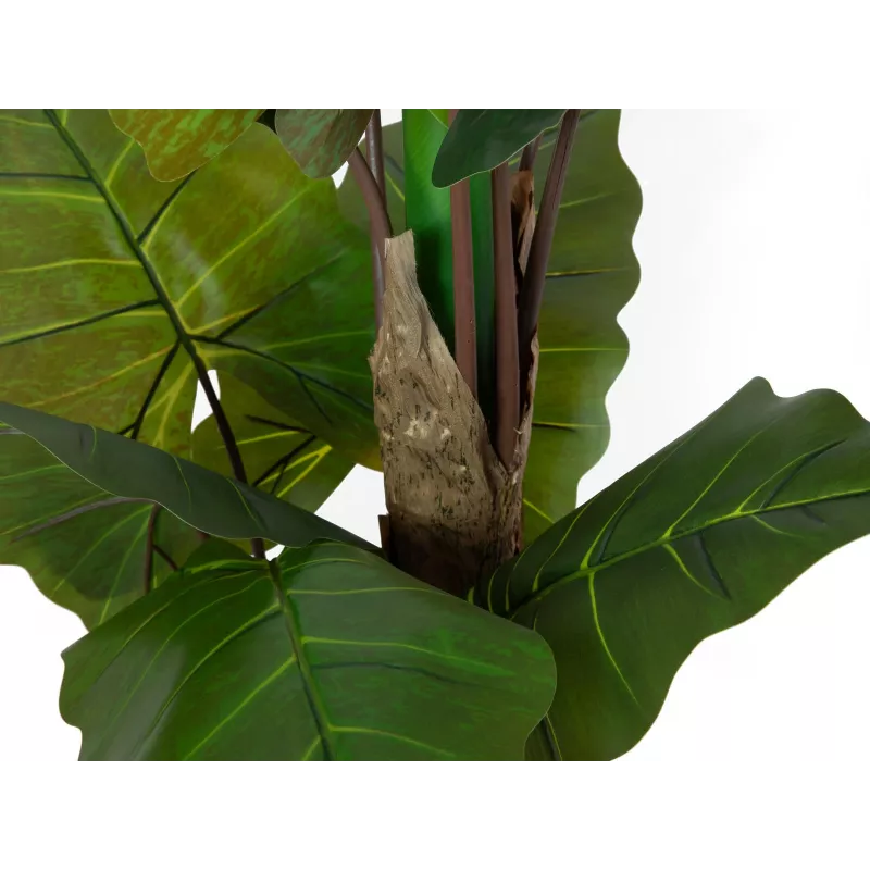 EUROPALMS Alocasia Kunstpflanze, 140cm, Grün, Schwarzer Topf 82508464