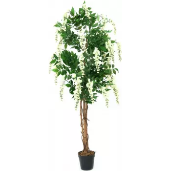 EUROPALMS Goldregen Künstliche Pflanze, Weiß, 150cm (82507105)