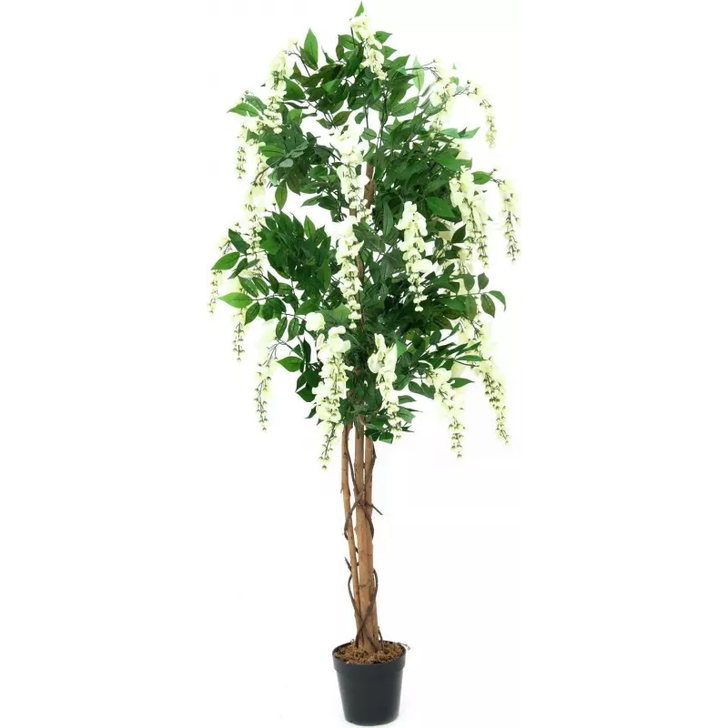 EUROPALMS Goldregen Künstliche Pflanze, Weiß, 150cm (82507105)