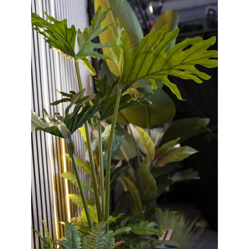 EUROPALMS Split-Leaf Philodendron Kunstpflanze, 120 cm 82600222
