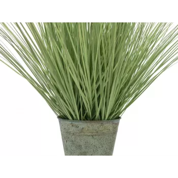 EUROPALMS Blühendes künstliches Ziergras, 70cm, weiße Blüten, schwarzer Topf 82600147