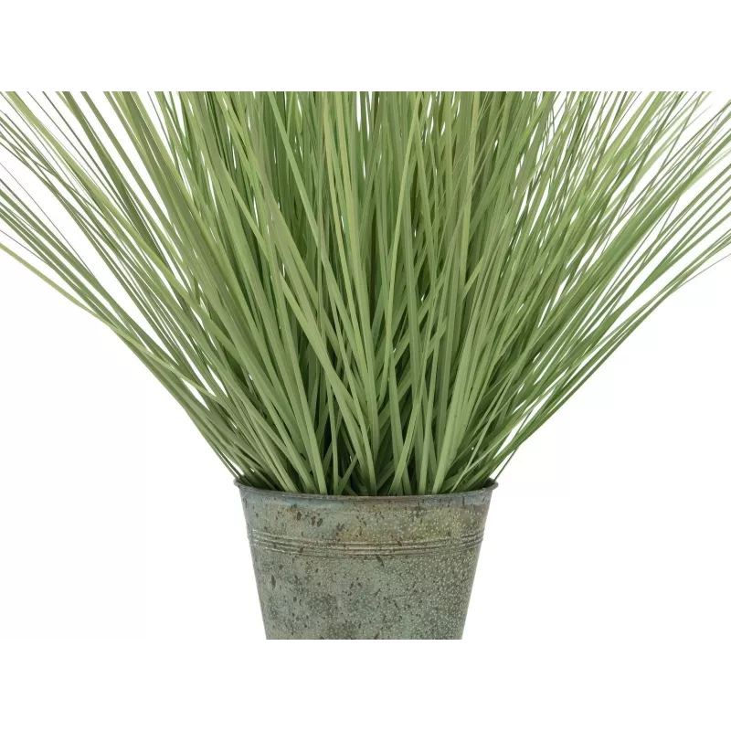 EUROPALMS Blühendes künstliches Ziergras, 70cm, weiße Blüten, schwarzer Topf 82600147