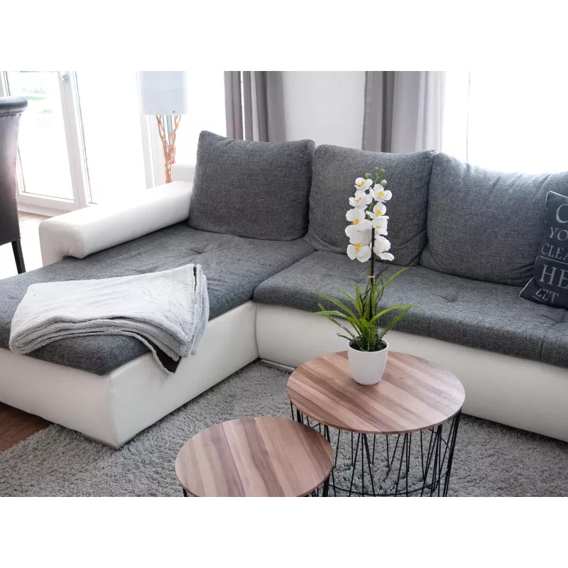 EUROPALMS Künstliche Orchideenarrangement 1, im Topf, Weiß-Rosa, 60 cm 82530346
