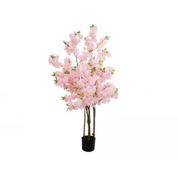 EUROPALMS Künstlicher Kirschblütenbaum mit 3 Stämmen, Rosé, 160cm 82507834