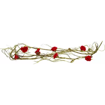 EUROPALMS Künstliche Rosen-Girlande (EVA), Rot 82530583
