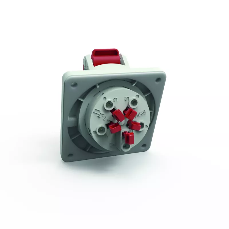 Bals 127571 Anbausteckdose mit Neigung, 16 A, 5-polig, 400 V, 6h