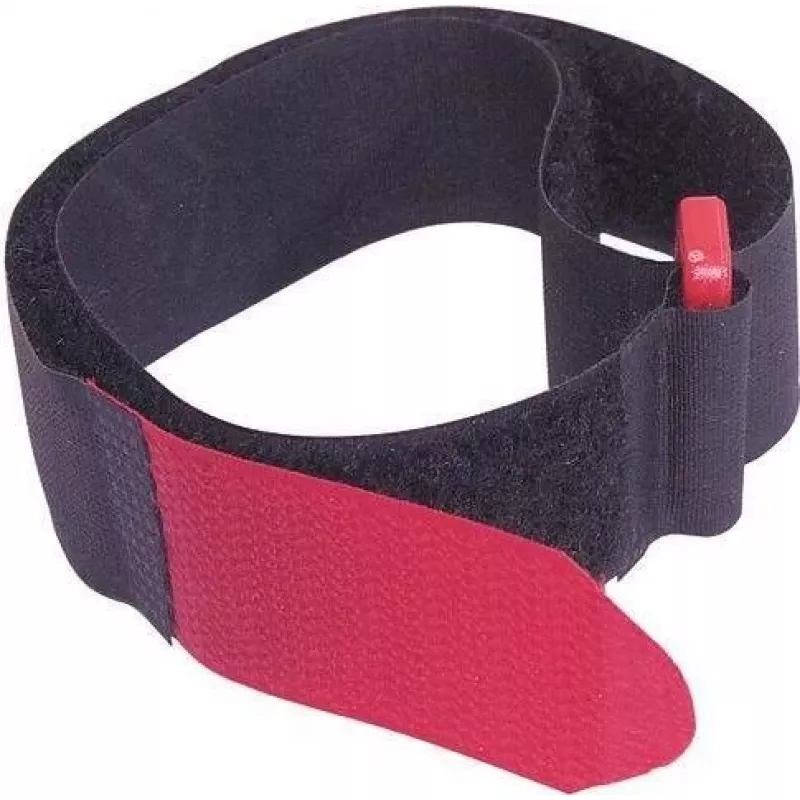 Klett-Kabelbinder 25x480 mm, Schwarz, 10 Stück, Wiederverwendbar 30006040