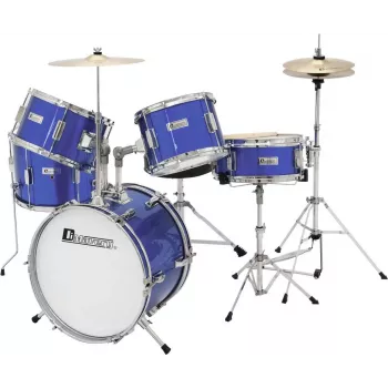 Dimavery JDS-305 Kinder-Schlagzeug Blau mit Becken und Bassdrum-Pedal