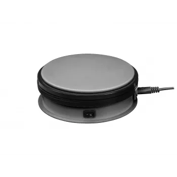 Europalms Elektrischer Drehteller Ø 15 cm Silber - Tragfähigkeit bis 5 kg, 2,4 U/min (50701190)