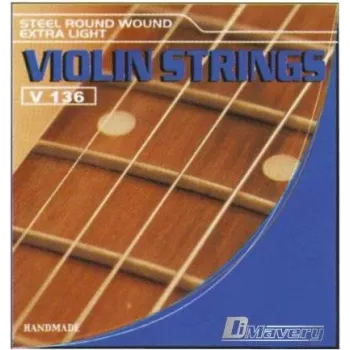 Dimavery Violin D-Saite, Stahlkern, Nickel umsponnen, mittlere Spannung, Kugelende, 4/4