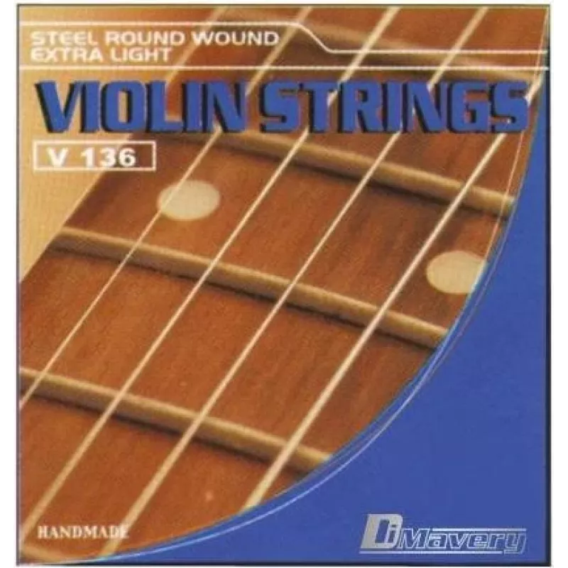 Dimavery Violin D-Saite, Stahlkern, Nickel umsponnen, mittlere Spannung, Kugelende, 4/4