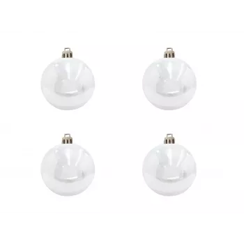EUROPALMS Dekorationskugel-Set 10 cm, Weiß, 4 Stück 83501264
