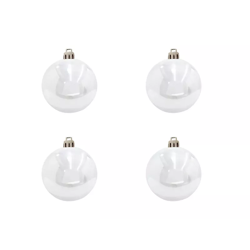 EUROPALMS Dekorationskugel-Set 10 cm, Weiß, 4 Stück 83501264