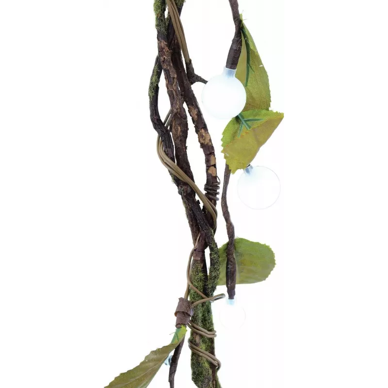 EUROPALMS Torfmyrten-Girlande mit LEDs, Weiß, 180 cm 83330308