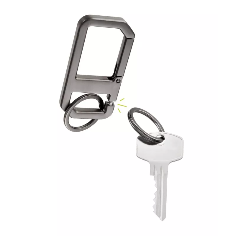 TROIKA ALVAR NERO Schlüsselanhänger mit Karabiner, Gunmetal/Schwarz (KR26-05/GM)