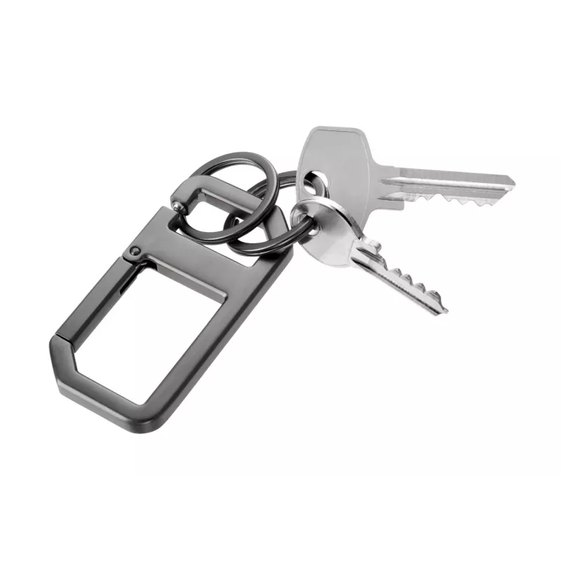 TROIKA ALVAR NERO Schlüsselanhänger mit Karabiner, Gunmetal/Schwarz (KR26-05/GM)