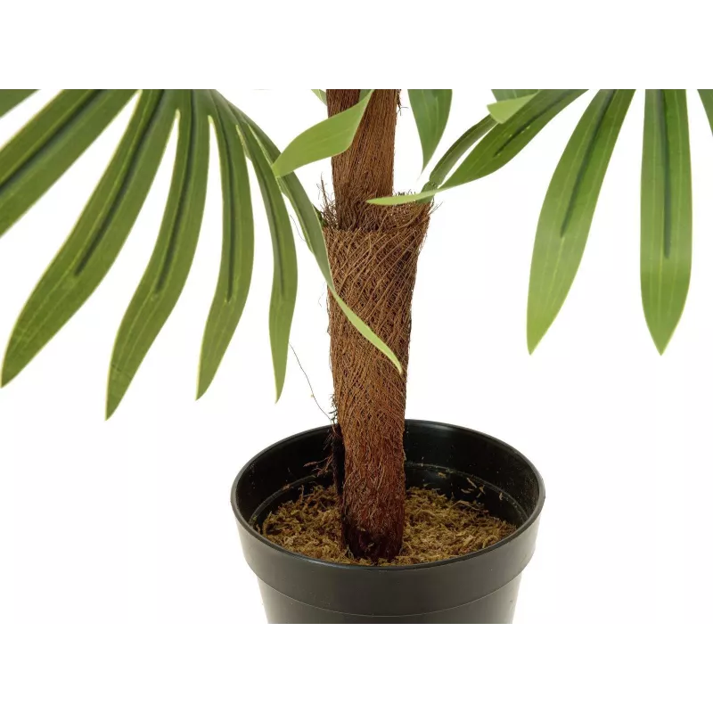 EUROPALMS Fächerpalme Kunstpflanze, 88cm, Grün, Schwarzer Topf 82509301