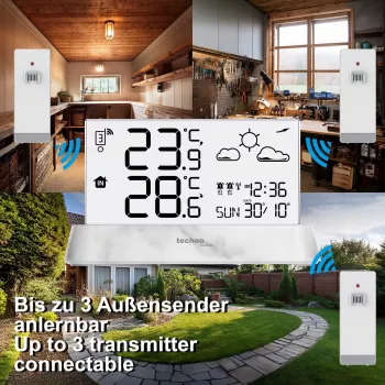 Techno Line WS6782 Kabelloses Thermometer mit 3-Kanal-Sensorunterstützung