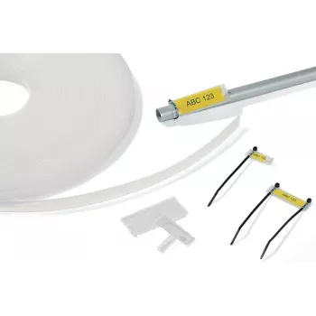 HellermannTyton HCR 12 Transparenter PVC-Markierungsträger, 25 m x 13 mm, Thermotransfer-bedruckbar