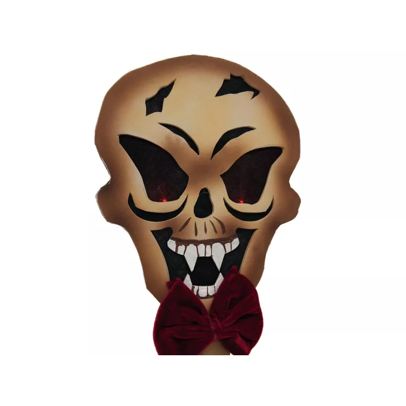 EUROPALMS Halloween Erdspieß Schädel, Weiß/Schwarz, 40 cm 83314628