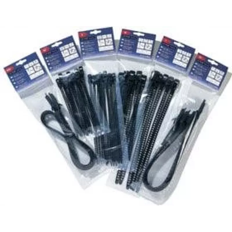 HellermannTyton SOFTFIX wiederverwendbarer Kabelbinder 180mm x 7mm Schwarz 16er-Pack (115-07190)