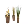 EUROPALMS India Dekoratives Blumentopf-Set, 3 Größen, Grauer Stein-Look, Indoor/Outdoor 83011268