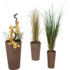 EUROPALMS India Dekoratives Blumentopf-Set, 3 Größen, Grauer Stein-Look, Indoor/Outdoor 83011268