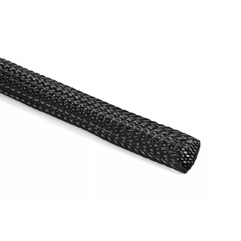 HellermannTyton HEGPL30-PET-BK Dehnbarer PET-Geflechtschlauch, 18-55 mm, Schwarz, 25 m