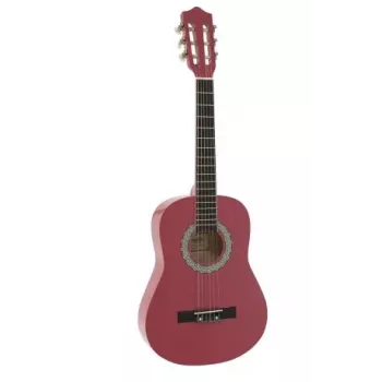 Dimavery AC-303 Konzertgitarre 1/2 Pink mit Gig Bag