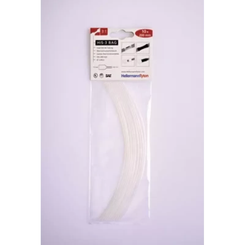 HellermannTyton HIS-3 Wärmeschrumpfschlauch-Set 3:1, 1,5 mm/0,5 mm, Transparent, 10 Stück 308-30164