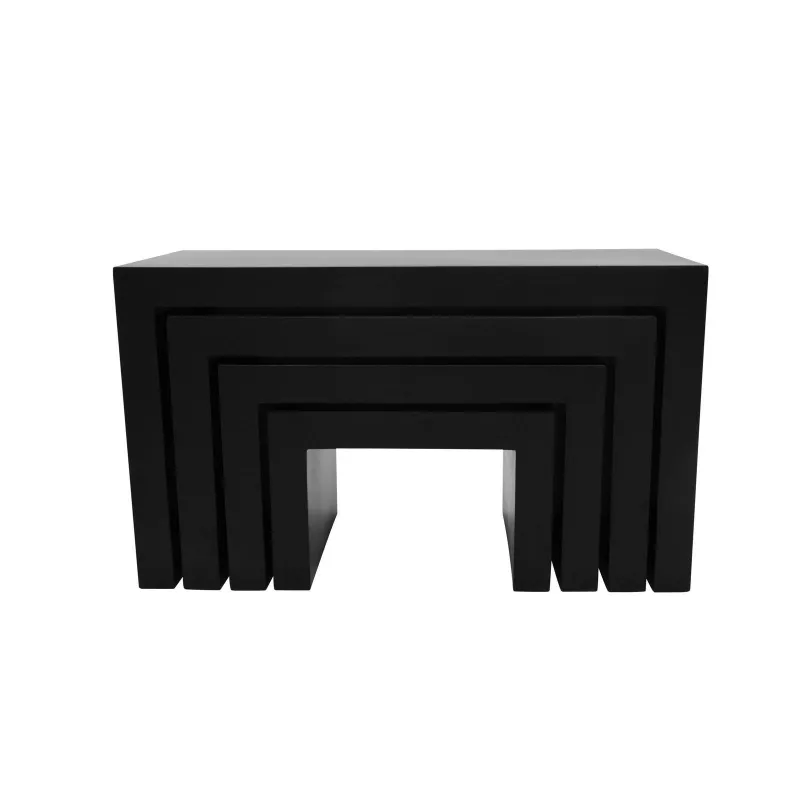 EUROPALMS Leichtes dekoratives Tisch-Set, Schwarz (83011897)