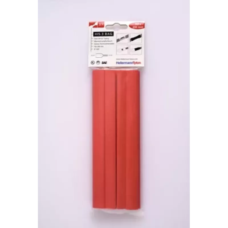 HELLERMANNTYTON HIS-3 Wärmeschrumpfschlauch-Set, 3:1, 12 mm / 4 mm, Rot 308-31211