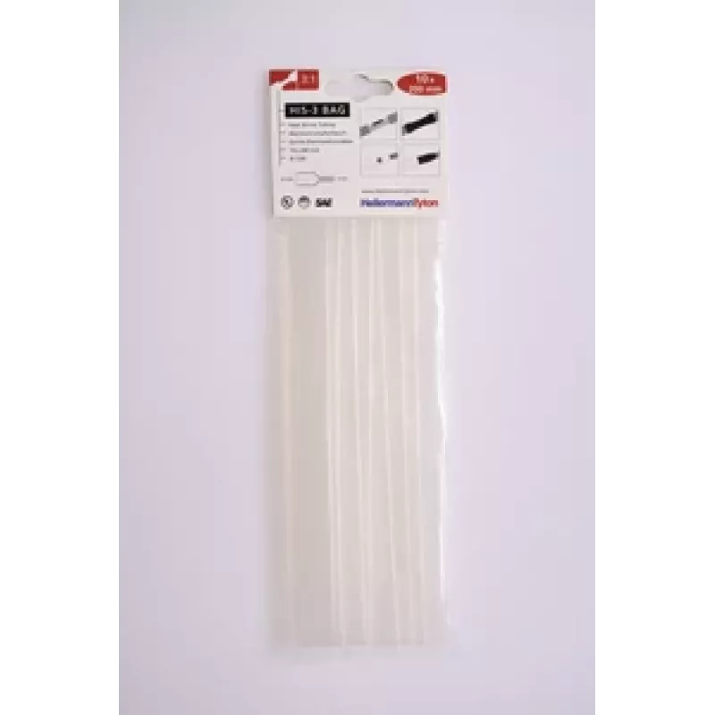 HellermannTyton HIS-3 Wärmeschrumpfschlauch-Set, 3:1, 12 mm / 4 mm, transparent, 10 Stück 308-31215