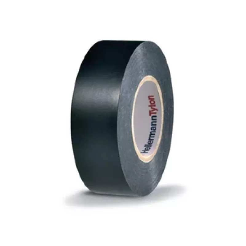 HellermannTyton HTAPE-FLEX1000+ schwarzes PVC-Elektro-Isolierband, 19 mm x 20 m, 105 °C, RoHS 710-00602
