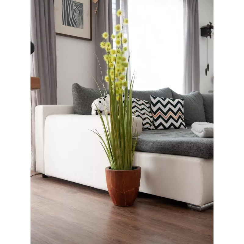 EUROPALMS Pompom Grass Kunstpflanze, 122 cm, Grün 82500136