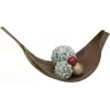 EUROPALMS Flockierte Kiefernkugel Dekoration, 15 cm, Grün mit weißem Schnee-Finish 83500303