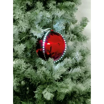 EUROPALMS LED Schneeball 15cm, rot 83501243