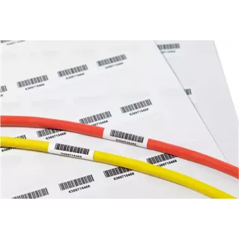 HellermannTyton 594-61104 T808 Polyester-Kabelmarkierer, Transparent/Weiß, 25,4 x 38,1 mm, 1000 Stück