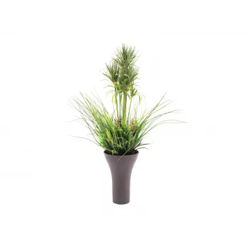 EUROPALMS Kunstgras-Arrangement, 90cm, Grün, im schwarzen Topf 82600137
