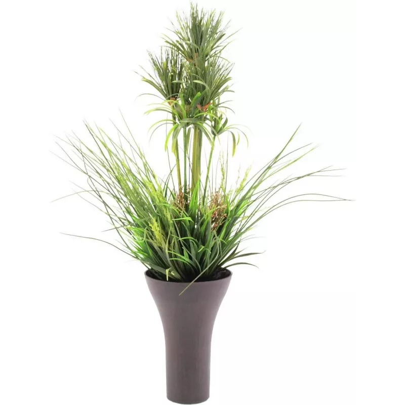 EUROPALMS Kunstgras-Arrangement, 90cm, Grün, im schwarzen Topf 82600137