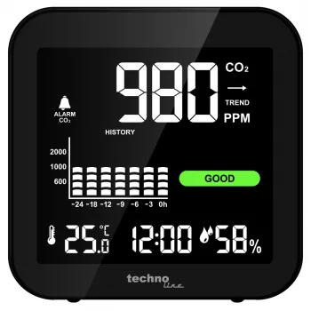 Technoline WL1025 CO2-Monitor mit Temperatur und Luftfeuchtigkeit