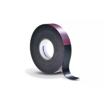 HellermannTyton HTAPE-POWER600-38x6.7-NR-BK (6.7) Selbstverschmelzendes Elektro-Isolierband, 6,7 m x 38 mm, Schwarz 711-10201