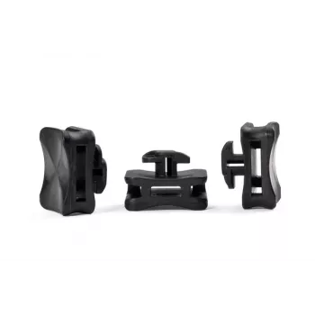 HellermannTyton ACFM8W6.2PT3-PA66/6HIRHS-BK Kabelbinderhalter für Profilschienen, hitzestabilisiert, schlagfest, schwarz, 25 Stück 151-03249