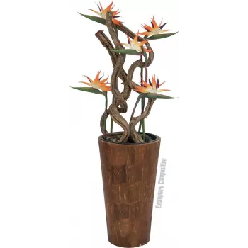 EUROPALMS Künstliche Paradiesvogelblume, Orange, 95 cm 82530559
