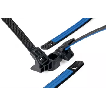 HellermannTyton 2-teiliger Befestigungsbinder für 5,0-6,0 mm Bündel, Tannenbaum-Montage, PA66, Schwarz, 40 mm Länge 156-04098