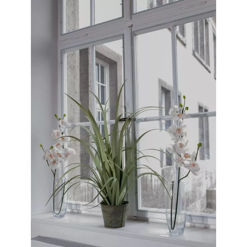 EUROPALMS Künstlicher Orchideenzweig, Creme-Weiß, 100cm (82530323)