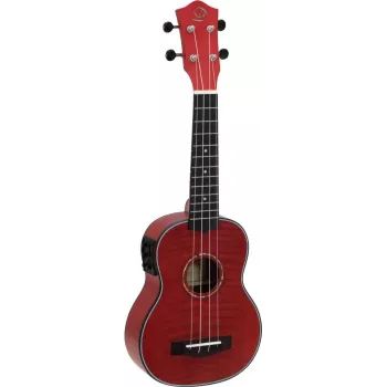 DIMAVERY UK-100 Sopran-Ukulele, Flamed Red 26255807