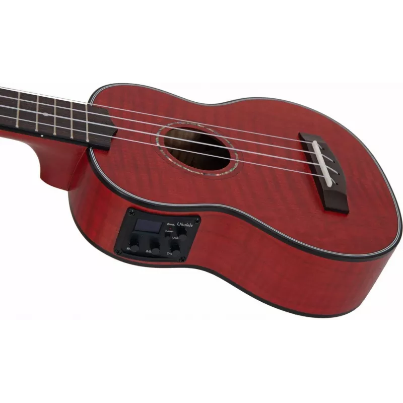 DIMAVERY UK-100 Sopran-Ukulele, Flamed Red 26255807